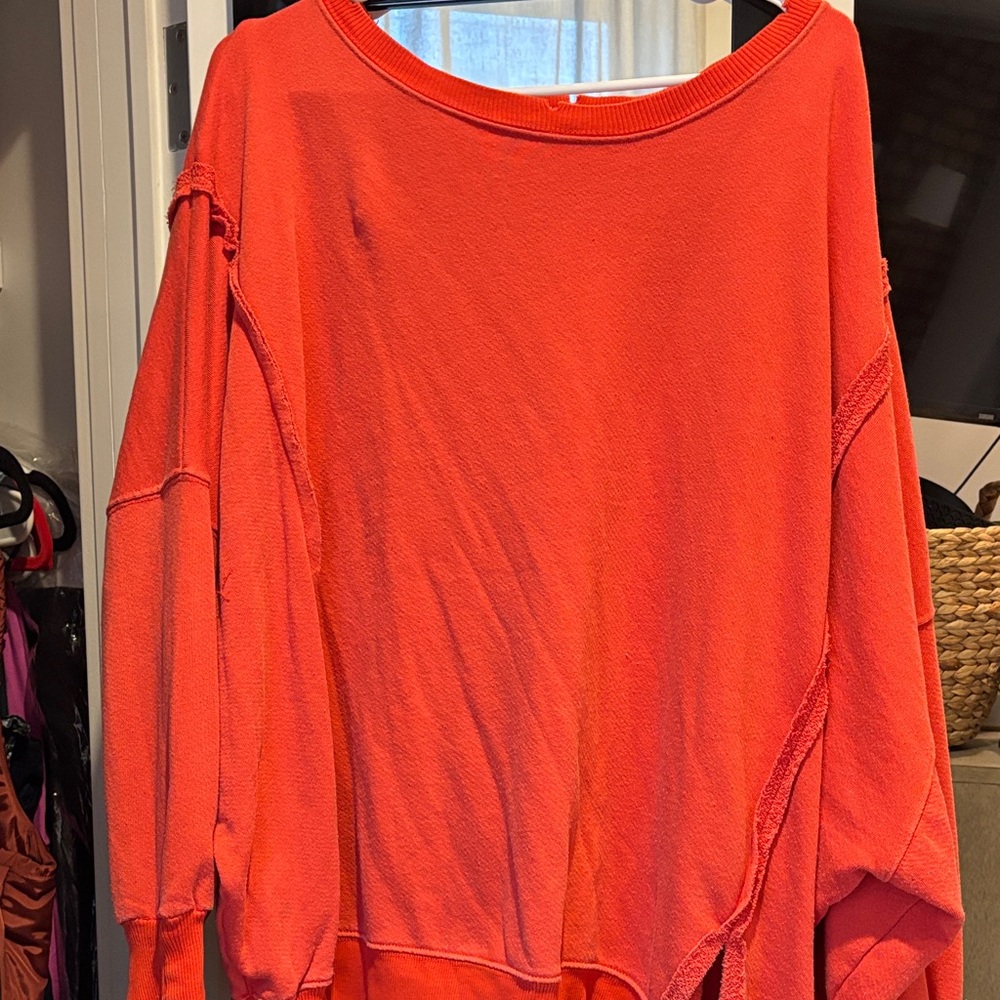 Free People Bright Red Sweatshirt